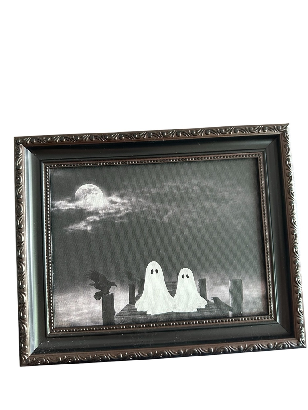 Framed Ghost Wall Art in Black 10”x8”